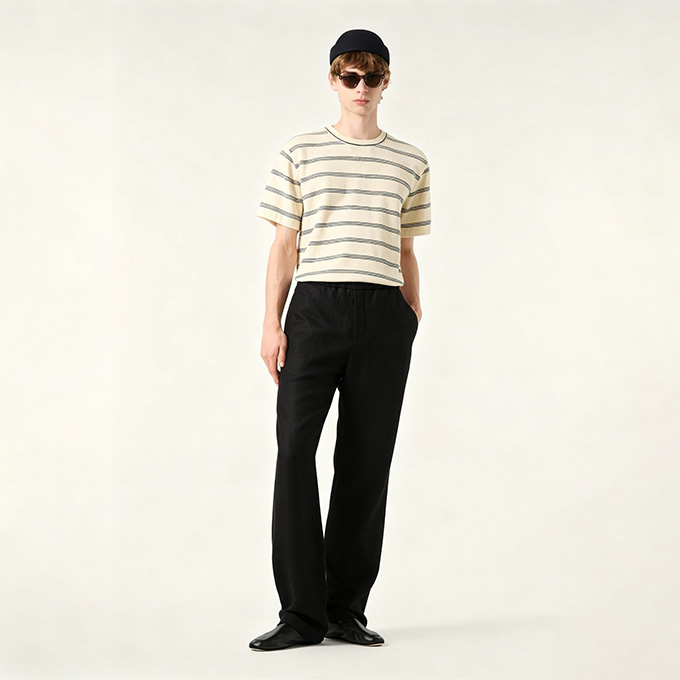 loro piana marlyn pure linen straight leg casual trousers